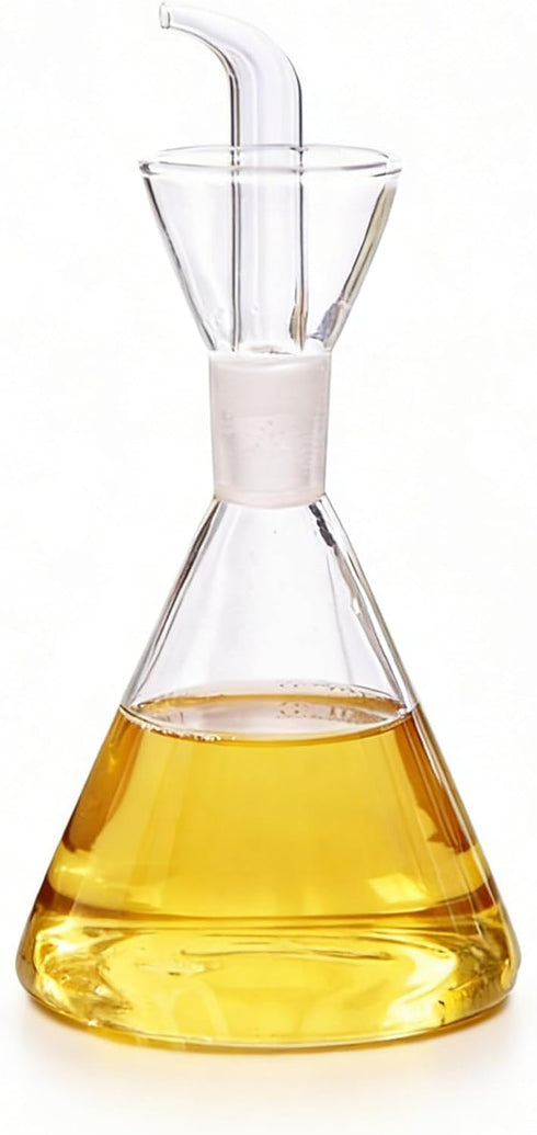 ELETON Conical Borosilicate Glass Olive Oil Dispenser Non Drip Oil Bottle for