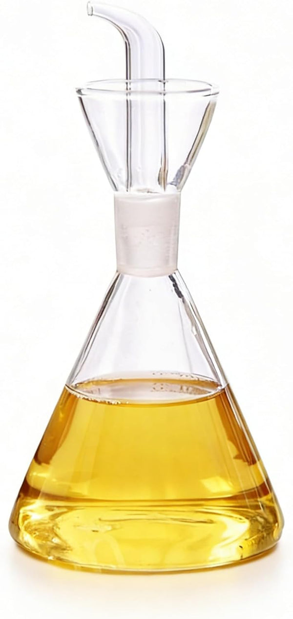 ELETON Conical Borosilicate Glass Olive Oil Dispenser Non Drip Oil Bottle for
