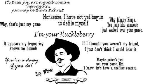 Tombstone Doc Holliday 20oz Laser Engraved Tumbler, I'm your Huckleberry