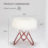 Round Faux Fur Ottoman, Vanity Stool Rose Gold Metal Legs with Anti-Slip Pad, Soft Furry Compact Padded Seat, Modern