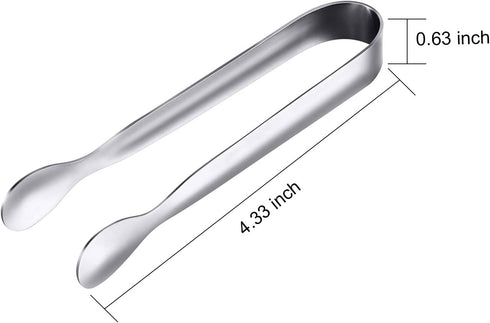 Gejoy 12 Pieces Mini Tongs Stainless Steel Small Sugar Serving Tongs for Charcuterie Board, 4.3 Inch, Silver