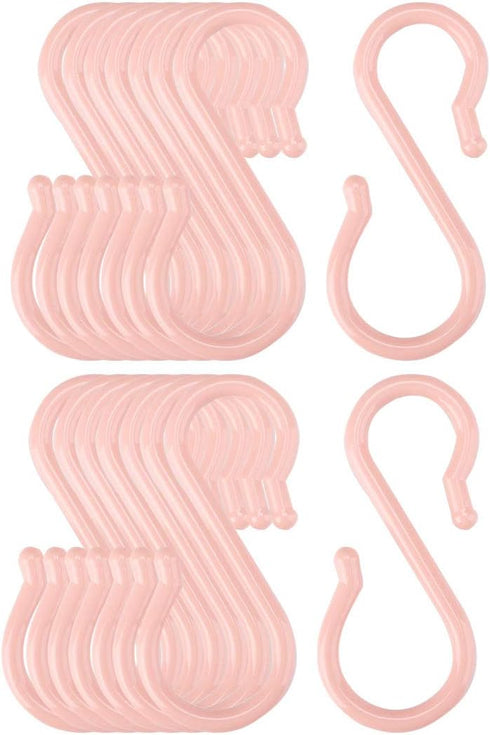 uxcell 16 Pack S Shaped Hooks, Plastic Hanger for Kitchen Bathroom Closet, Holder for Pots, Pans, Cups, Utensils