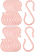 uxcell 16 Pack S Shaped Hooks, Plastic Hanger for Kitchen Bathroom Closet, Holder for Pots, Pans, Cups, Utensils