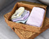 Set 2 DOKOT Flat Seagrass Storage Bins with Lid, Wicker Basket for Shelf Organize, of (Small+Large)