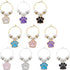SUNNYCLUE 1 BOX 10PCS Enamel Dog Wine Glass Charms, Cute Drink Markers for Wedding Holiday Party