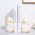 Cute Hug Ducks Decorative Bookends, Unique Book Ends to Hold Books Creative Resin Book Holder Stopper for Home Office