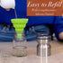 HOME EC Original Glass Salt and Pepper Shakers Set with Adjustable Pour Holes, Stainless Steel