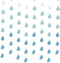 Yzurbu 24 Strings Raindrop Garland Decorations - Paper Hanging Rain Drops for Baby Shower, Party and Centerpieces