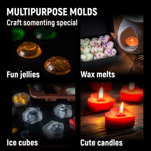 Chocolate Molds Silicone - Set of 6, Non-Stick & Food Grade Candy Molds for Chocolate, Jelly Candies, Truffles
