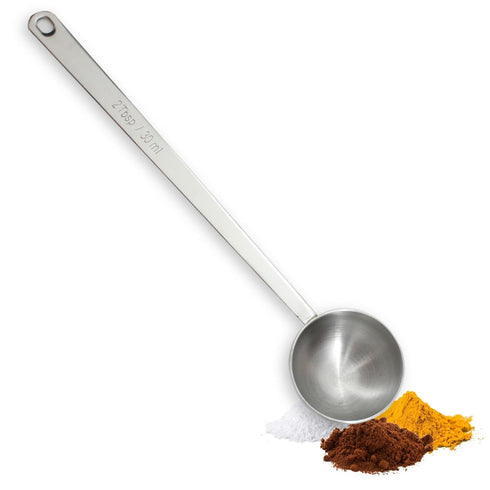 Tablecraft 2 Tablespoon Coffee Scoop, Stainless Steel Measuring Spoon, 9 Inch Long Handle, 30ml Capacity
