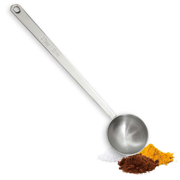 Tablecraft 2 Tablespoon Coffee Scoop, Stainless Steel Measuring Spoon, 9 Inch Long Handle, 30ml Capacity