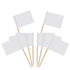 200 Pack Blank Toothpick Flags Food Cheese Labels for Charcuterie Board, Cupcake, Party Decoration (White)