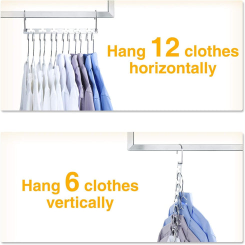 HOUSE DAY Space Saving Hangers, 20 Pack Heavy Duty Hanger Organizer, Closet Space Saver