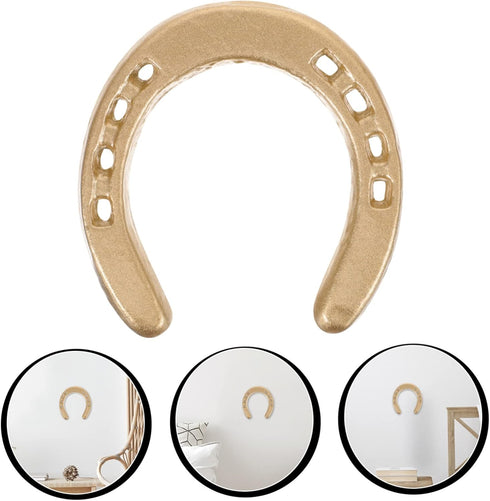 IMIKEYA Gold Horseshoe Decoration for Home Decor, Black Trim Wall Decor, Iron Horseshoe Wall Art (Small)