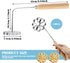 DOERDO 1PCS Wooden Handle Frying Mold Rosette Waffle Molds Homemade Frying Mold Kitchen Gadgets, Silver