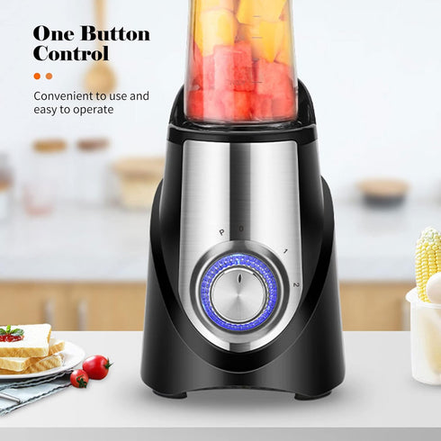 Blender, 350W Electric Fruit Mixer with Lids, Low Noise Countertop Blender for Home, Fruits, Vegetables (Three Cup)