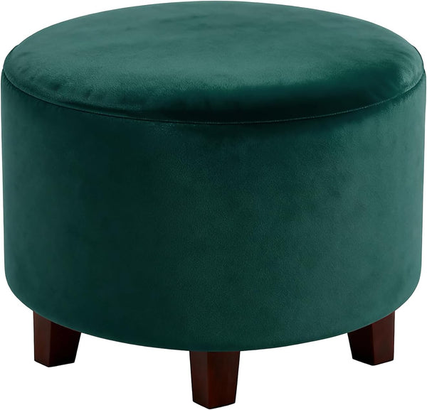 uxcell Velvet Round Footstool Slipcover, Stretch Foot Stool Protector Covers Plush Furniture
