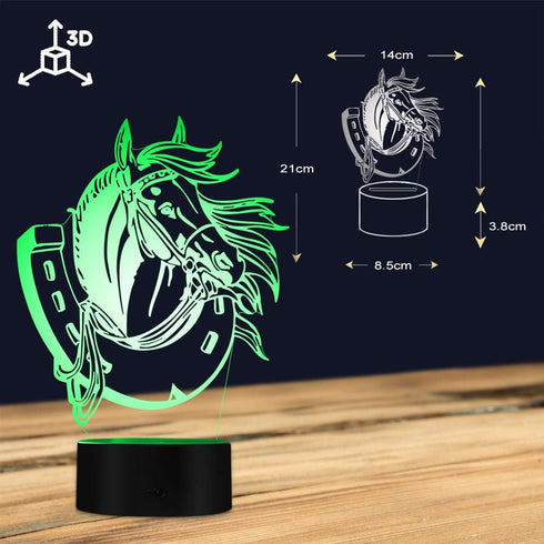 The Geeky Days Horse Modern Lighting - 3D Optical Illusion Light USB Night Lamp for Home Table Desk Decor