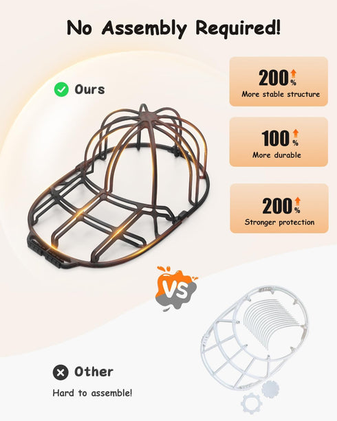XQXA Hat Washer Cage, No Assembly Needed Hat Cleaner for Adult and Kids Hats, Black