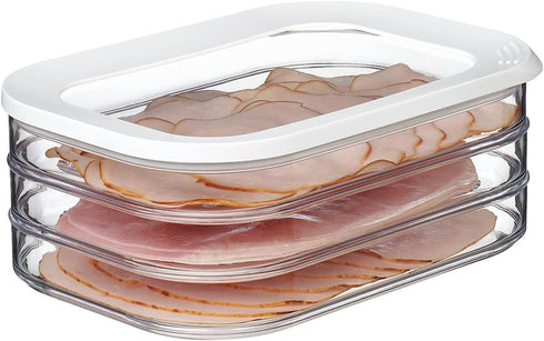 Mepal, MODULA Food Storage Boxes with Lid for Salami, Cold Cuts, Turkey, Bologna, Deli and Luncheon Meat, BPA Free, Color, 3 X 550ml | 18.6oz, 1 Set