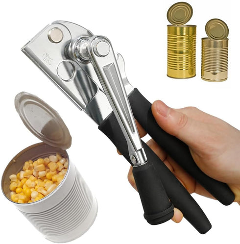 Heavy Duty Manual Crank Can Openers, Commercial Swing Away Can Opener with Rubber-coated Handles