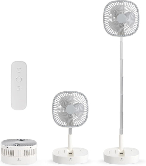 Magesh Portable Pedestal Fan - Foldaway Standing Fan Foldable Desk Fan, Use 7200Mah