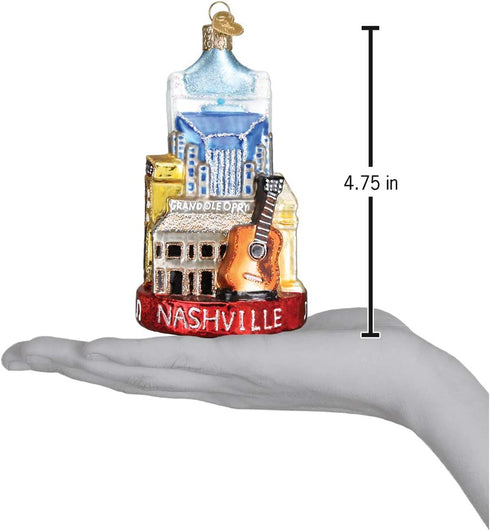 Old World Christmas Cities, Places and Landmarks Glass Blown Ornaments for Christmas Tree, Nashville