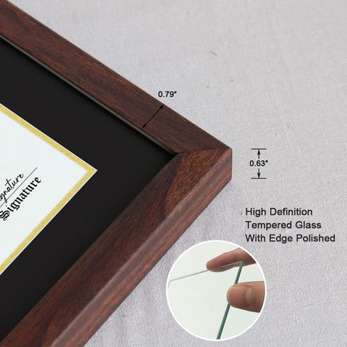 8.5x11 11x14 Mat,1 Pack Diploma Frames with Mat or without Certificate Document Frame with Real Glass for Wall