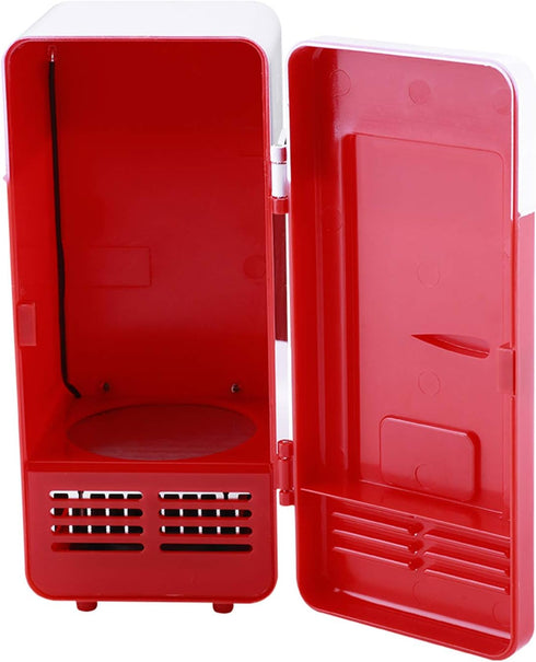 LED Mini USB Refrigerator for Bedroom, Car Mini Fridge, Can Refrigerate and Heat Drinks, Red