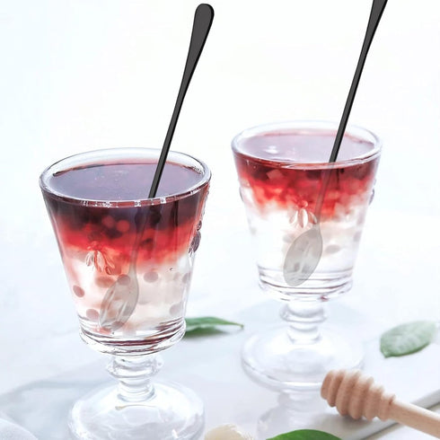 DaKuan 9 Inch Long Handle Iced Tea Spoon Set of 6, Stainless Steel for Iced Tea, Coffee, Cocktail