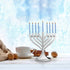 Zion Judaica Mini Classic Menorah with Mini Birthday Size Hanukkah Candles, Satin Silver Travel Minorah with 44 Candles