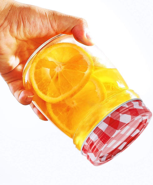 48pcs/24Set Split-Type Regular Mouth Canning Lids Bands for Mason Jar Canning Lids (Red and White)