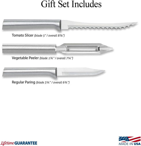 Rada Cutlery Peel, Pare and Slice Set with Silver Handle