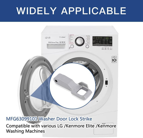 2Pcs MFG63099101 Washer Door Lock Strik for LG/Kenmore Washing Machine, Door Latch Hook Locker Replacement Part