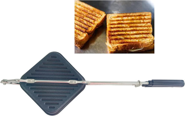 SHRIYA Non-Stick Coating Gas Sandwich Toaster, Snack Griller, Black