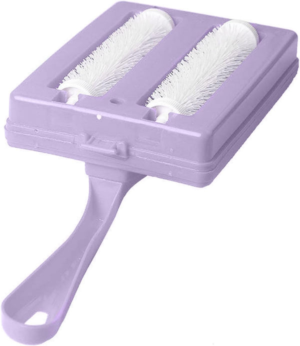 Carpet Debris Brush: Multi-functional Handheld Double Roller Cleaning Brush for Sofa and Carpet (Random)