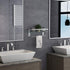 VOLPONE Glass Shelf with Towel Bar 15.7in, Silver Bathroom Wall Mount Organizer, Rustproof 1 Tier