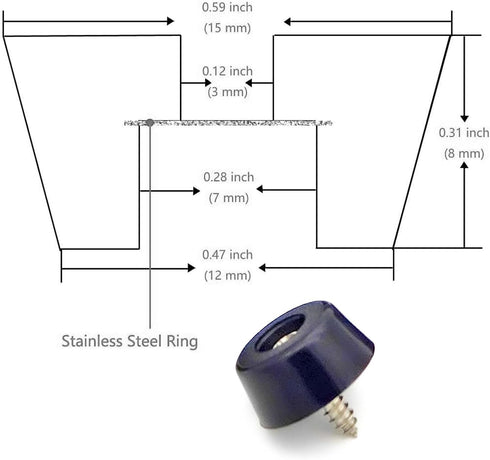 30 PCS Cutting Board Rubber feet (0.59 x 0.31 ) with 304 Stainless Steel Screw and Washer, Non Slip Round Rubber Feet pad for Furniture, Electronics and Kitchen Appliances