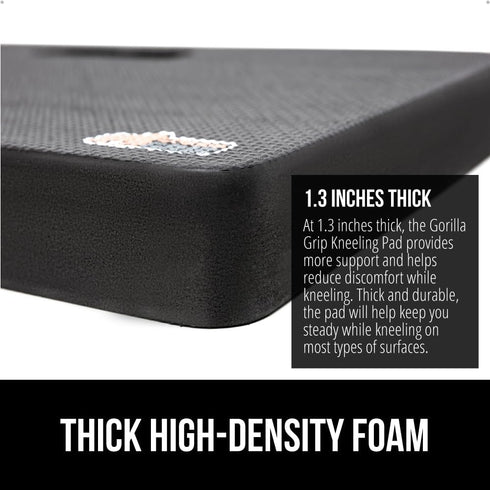 17.5x11, GORILLA GRIP Extra Thick Patent Pending Supportive Foam Kneeling Pad, Large Cushion Knee Pads for Gardening