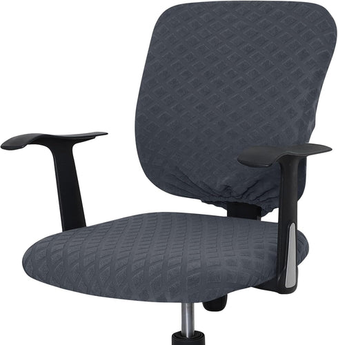 Office Chair Cover Universal Rotating Chair Slipcovers Stretch Removable Protector Computer Chair Seat Cover (Grey)