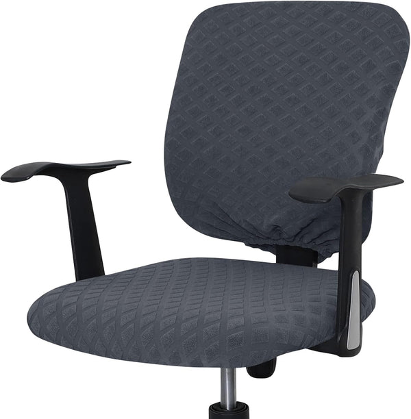 Office Chair Cover Universal Rotating Chair Slipcovers Stretch Removable Protector Computer Chair Seat Cover (Grey)