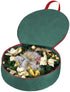 Primode 2 Pack Christmas Wreath Storage Bag 24", Artificial Wreath Container with Sturdy Handles and Dual Zipper