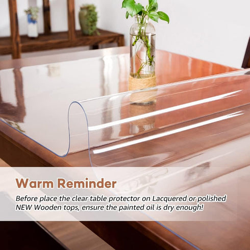 RostiKong 24 48 Inch x Clear Plastic Transparent Tablecloth Protector Waterproof Office Desk Blotter Pad Vinyl Dining