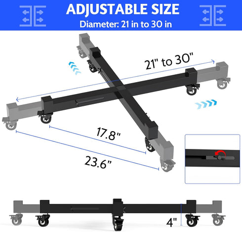 21" 30" 4 500 Lbs, Plant Caddy With Wheels, to Heavy Duty Rolling Plant Dolly, Metal Plant Stand With Lockable Caster