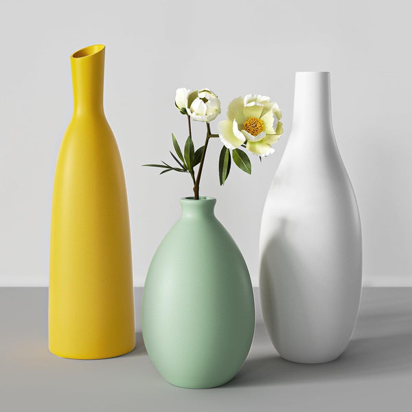 Ceramic Flower Vase Set, Modern Farmhouse Decorative Vases for Dining Room,Bookshelf Office