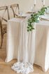 Ling's Moment 10Ft x 35" Wide Brilliant White Gauze Semi-Sheer Table Runner for Wedding Party Bridal Shower Decor