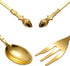 14 Pack Swan Base Holder with Coffee Spoons & Forks, Gold Dessert Flatware Set for Mixing, Stirring, Serving
