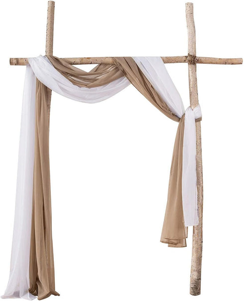 MIULEE Sheer Window Scarf Valance Extra Long Topper Window Treatment Elegant Curtain Scarves Luxury Swag Curtain Drapes for Party Wedding Arch Ceremony Canopy Bed, 37 x 216 One Panel, White by MIULEE