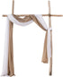 MIULEE Sheer Window Scarf Valance Extra Long Topper Window Treatment Elegant Curtain Scarves Luxury Swag Curtain Drapes for Party Wedding Arch Ceremony Canopy Bed, 37 x 216 One Panel, White by MIULEE