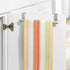 mDesign Steel Over Door Curved Towel Bar Storage, Hanger for Cabinet or Cupboard, Holder Rack for Kitchen, Bathroom